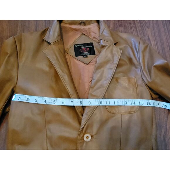 Vintage 70/80s Fantastic Intl Brown Leather Blazer Jacket Size 36 Korea RN46596 - Picture 15 of 15